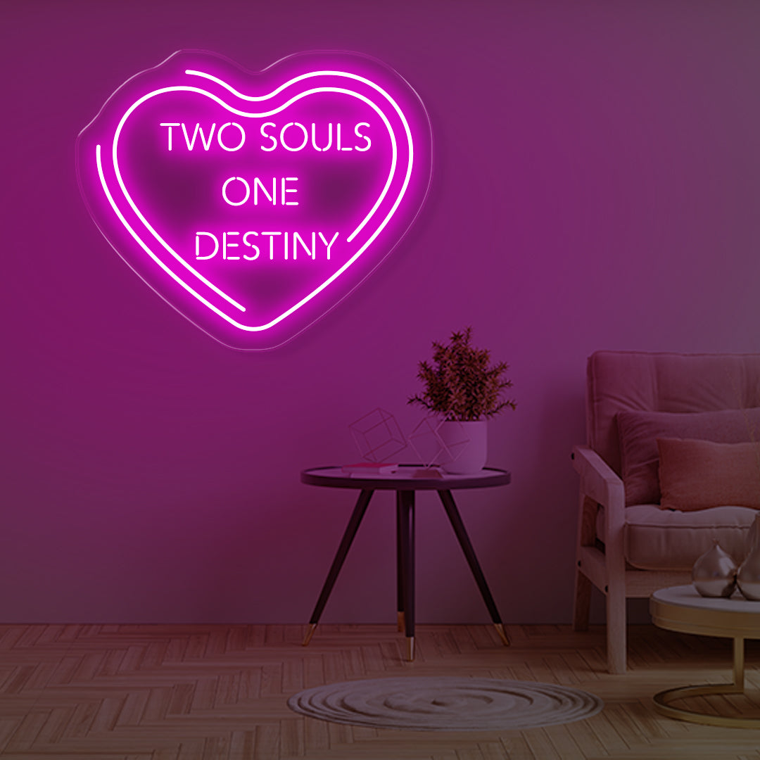 Two Souls One Destiny LED Neon Sign