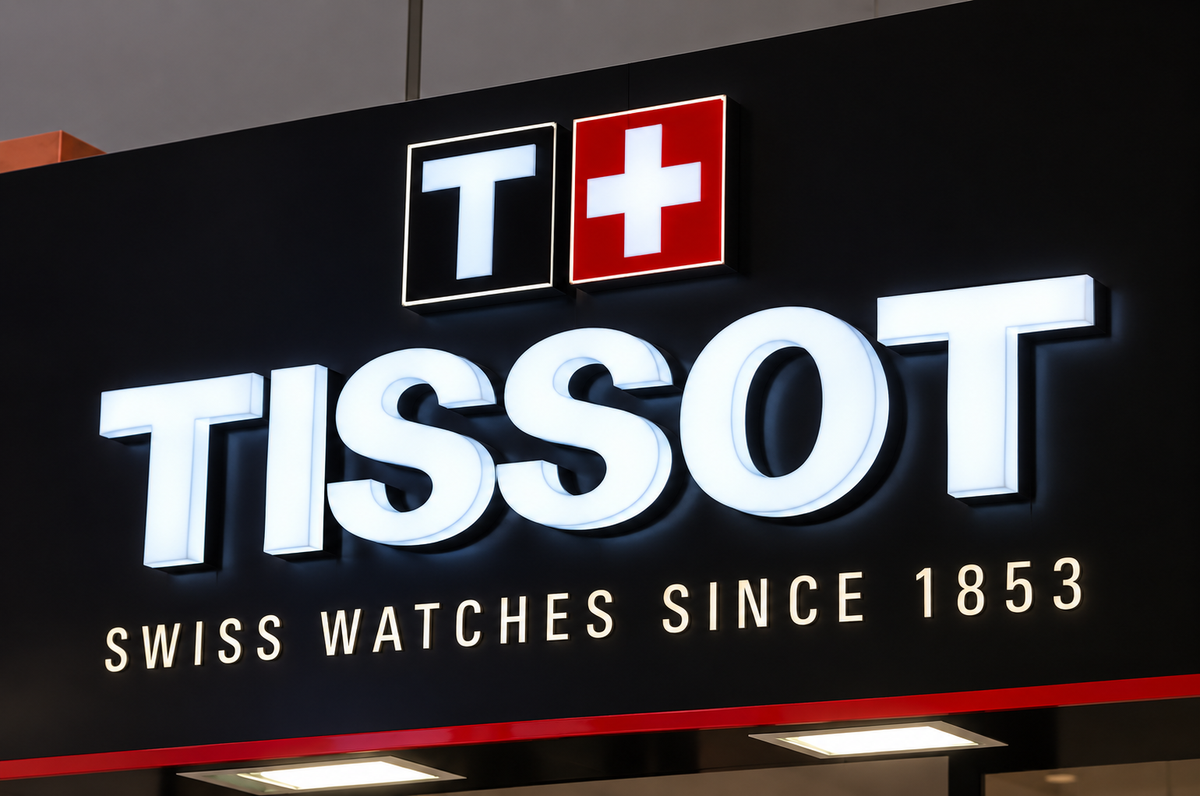 Fully illuminated dimensional letters viewed from an angle on a commercial building