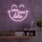 Love Lives Here Smiling Face Neon Sign