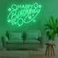 Happy Birthday With Balloons Neon Sign