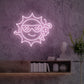 Cartoon Sun Drinking Cocktail Light Pink
