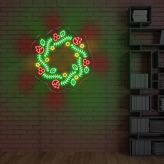 Christmas Wreath Neon Sign