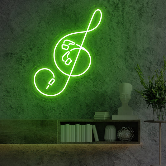 Clef Neon Sign Green