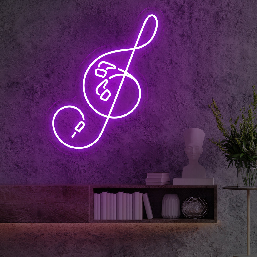 Clef Neon Sign Light Pink