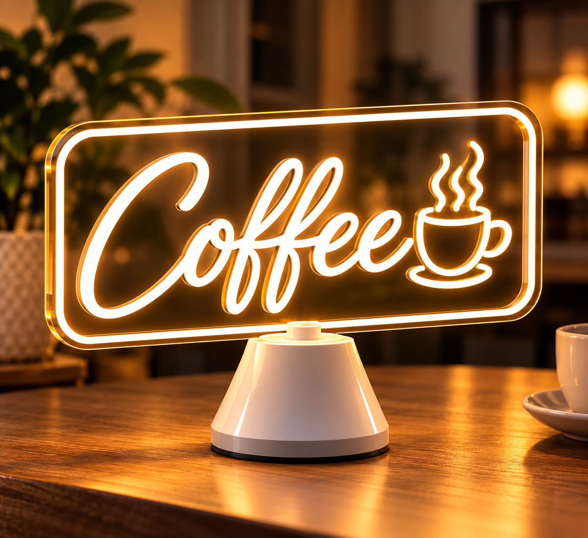 Portable coffee LED neon sign for a cafe or counter
